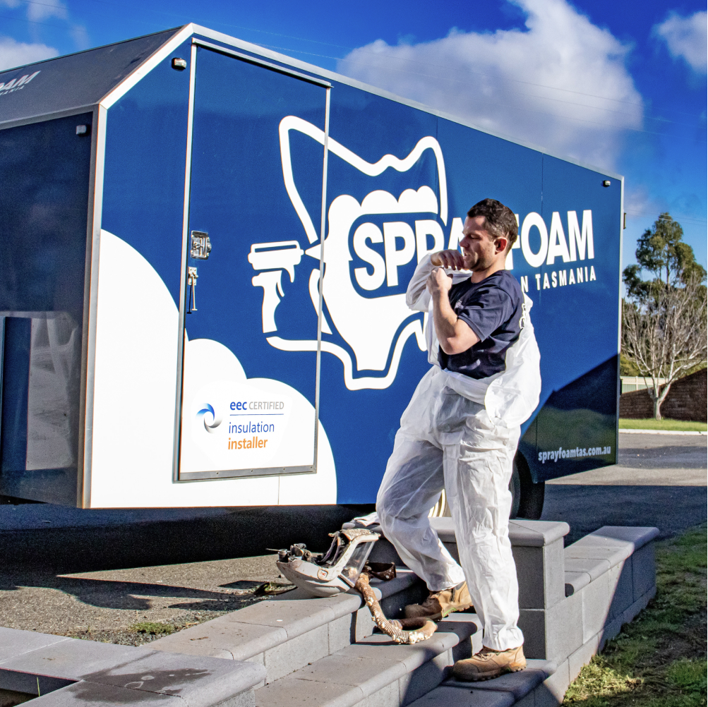 Removalist putting on PPE gear