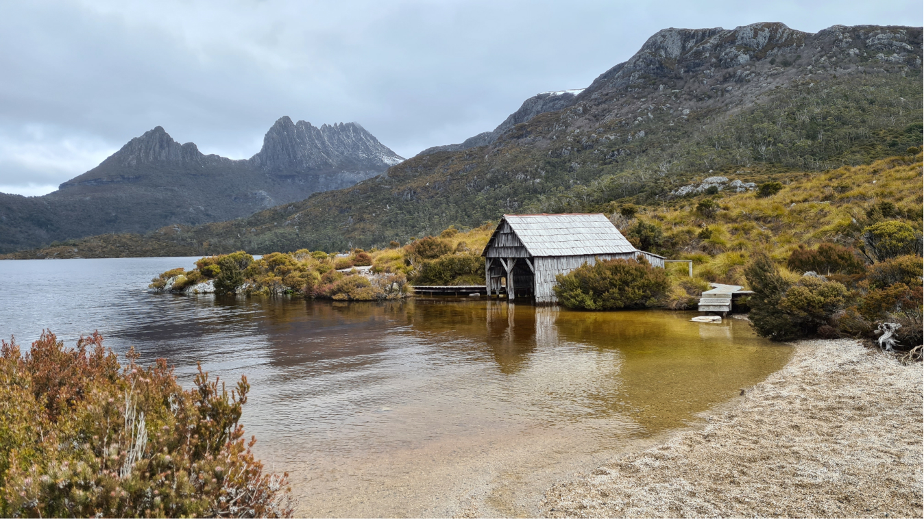 World heritage Cradle Mountain boatshed at Dove Lake